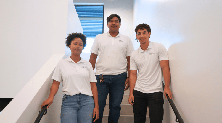 New Frontier Data Summer Interns Amarah Adam, Gabriel Mathura, and Ethan Harper
